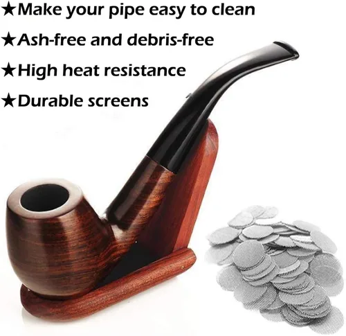 Miniatura 4 de Gebildet 210 filtros de tubería de acero inoxidable, tubo de pantallas de fumar de 0.500 in, filtro de gasa de malla plateada con caja