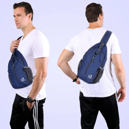 Miniatura 92 de WATERFLY Bolsa pequeña de senderismo: mochila cruzada para el pecho, mochila para hombres y mujeres con correa de hombro agradable a la piel