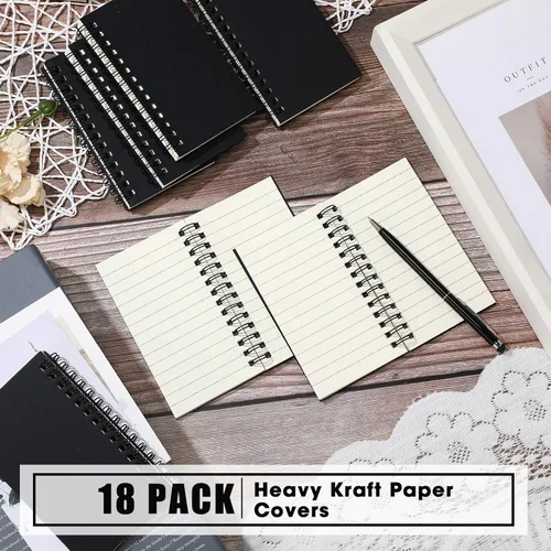 Miniatura 2 de Jutom 18 piezas de pequeños cuadernos en espiral, blocs de notas 3x5 a granel, pequeños cuadernos de bolsillo, mini blocs de notas con páginas