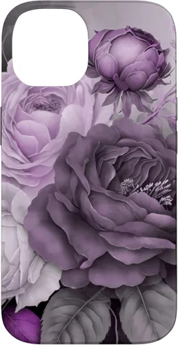 Miniatura 4 de Purple Watercolor Rose Flower Bouquet on Gray Case for iPhone 17