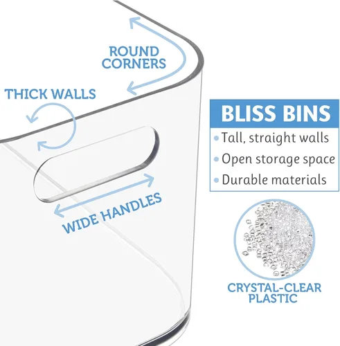 Miniatura 8 de STORi Bliss - Contenedor organizador de despensa transparente abierto de 10 x 6 pulgadas, recipientes de plástico con asa para cocina, refrigerador