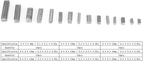 Miniatura 6 de Passfeder Sortiment - Juego de llaves de eje SAE de acero inoxidable, 140 unidades de accionamiento paralelo, llave de extremo redondo, juego