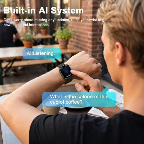 Miniatura 3 de MFVLP Reloj inteligente para mujeres y hombres, responder/hacer llamadas, pantalla HD AMOLED de 1.85 pulgadas, rastreador de actividad física