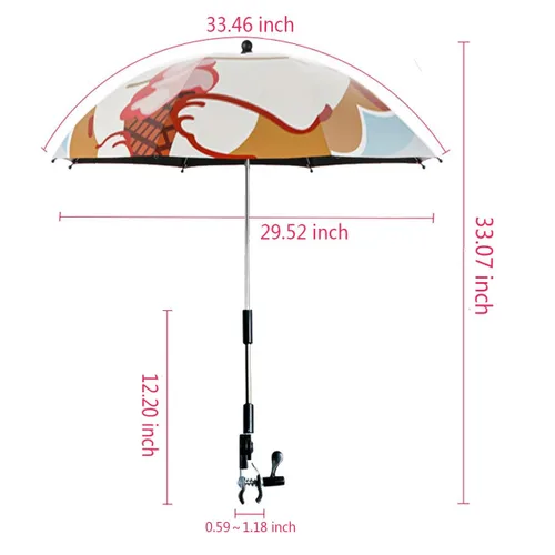 Miniatura 7 de Cochecito de paraguas, máxima protección para tu niño con nuestro paraguas de clip, parasol para cochecito Multi colorido