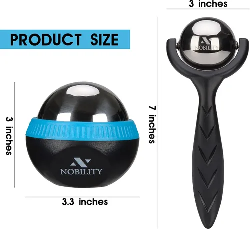 Miniatura 3 de Nobility Rodillo de bola de masaje: frío y caliente para el tejido profundo y el dolor muscular para aliviar la rigidez y el estrés, cuerpo, cuello