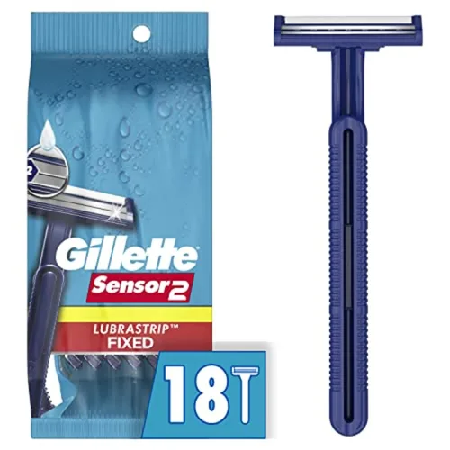 Gillette Sensor2 - Maquinillas de afeitar desechables para hombres, Lubrastrip activado por agua para ayudar a evitar la irritación de la piel, 18