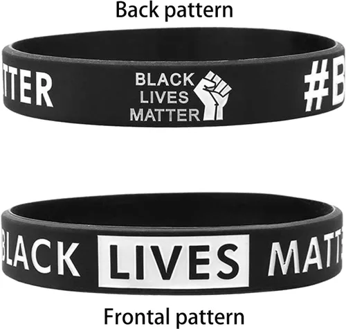 Miniatura 2 de Black Lives Matter pulsera de silicona pulseras de goma negro brazalete pulsera 10 piezas