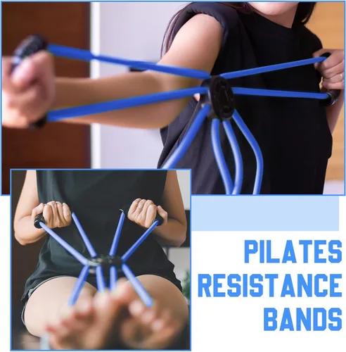 Miniatura 7 de Junkin Pilates Reformer - Banda de resistencia cruzada para ejercicio, bandas de tubo de bucle elástico con agarre cómodo, equipo de fitness