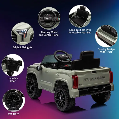 Miniatura 2 de Camión de Juguete, Toyota Tundra con Licencia de 12V Camión de Juguete con Control Remoto, Auto Eléctrico a Batería con Ruedas Resistentes al