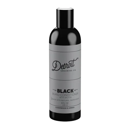 Detroit Grooming Co. Acondicionador de barba con extracto de manzana y aloe vera, suavizante, desenredante e hidratante para barba, edición negra
