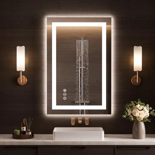 Miniatura 18 de LOAAO Espejo de Baño LED de 40"X32" con Luces, Antivaho, Regulable, Retroiluminación RGB + Iluminación Frontal, Espejo de Tocador de Baño