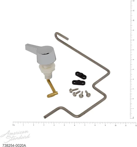 Miniatura 2 de American Standard 738254-0020A - Palanca de viaje para asistencia de presión 4086 para tanque de inodoro con mango de inodoro izquierdo, cromo pulido