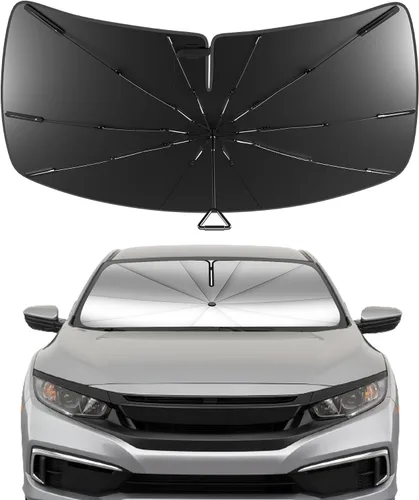 Miniatura 8 de Pigenius Parasol para parabrisas para Honda Civic 2022-2026. Parasol plegable con escudo térmico plateado para mantenerte fresco UDS