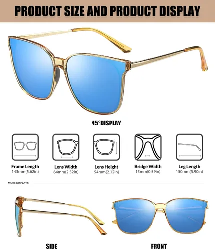 Miniatura 2 de Duco - Lentes de sol redondos vintage para mujeres y hombres con protección UV de moda para la playa