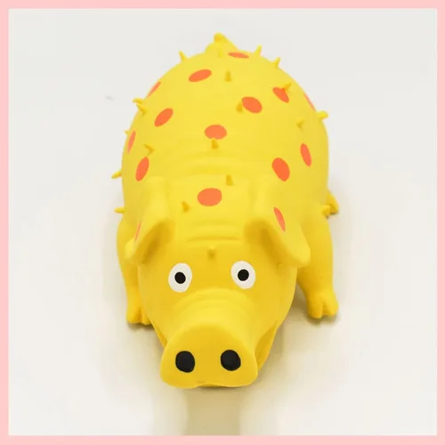 Miniatura 4 de Juguetes para perros Squeaky Pig - Paquete de 2 juguetes para perros que gruñen gruñidos para perros pequeños, medianos y grandes, juguete para Rojo