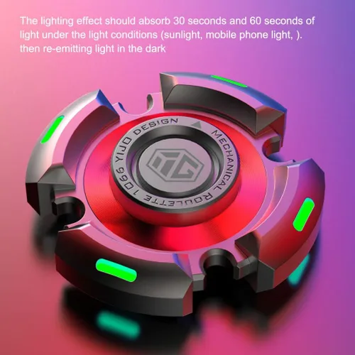 Miniatura 5 de Fidget Spinners, Fidget Spinner para adultos, juguete para aliviar el estrés y la ansiedad TDAH, juguete giratorio de mano de metal con luz Gris
