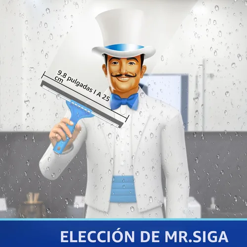 Miniatura 2 de MR.SIGA Combo profesional de limpieza de ventanas, escobilla de goma y limpiador de ventanas de microfibra, 10 pulgadas