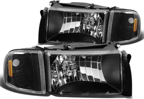 DNA MOTORING HL-OH-DR944P-BK-AM Montaje para luz delantera, para el lado del piloto y del acompañante, color negro/ámbar
