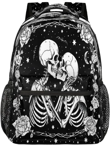 Miniatura 45 de Pardick Mochilas de calavera de Halloween para niños y niñas, divertidas y ligeras de 16 pulgadas, mochila escolar para laptop, mochila