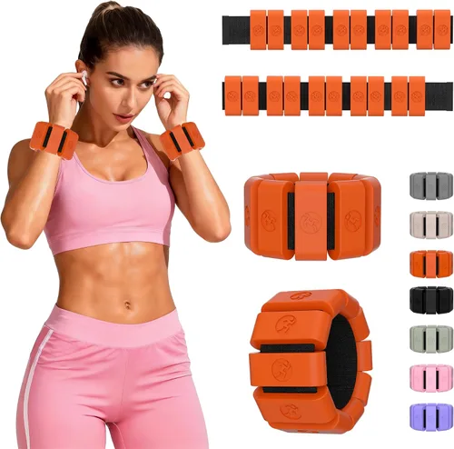 Miniatura 30 de Pesas de muñeca ajustables para mujeres y hombres, pesas de pierna para mujeres de 0.75lb-1lb-1.3lb cada una para caminar, yoga, danza, barre