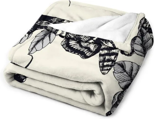 Miniatura 3 de Manta gótica de franela de polilla abstracta, mágica, bohemia, mariposa, esqueleto, luna, estrellas, manta estética para hombres, mujeres, niñas