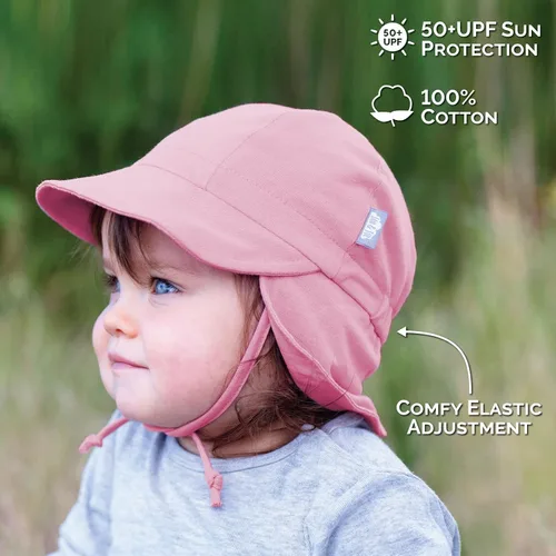 Miniatura 4 de JAN & JUL Gorro de bebé suave para el sol Sombrero de algodón con solapa para el cuello para pequeños