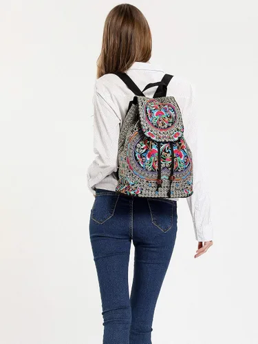 Miniatura 7 de Goodhan - Mochila de viaje para mujer, diseño clásico de bordado étnico