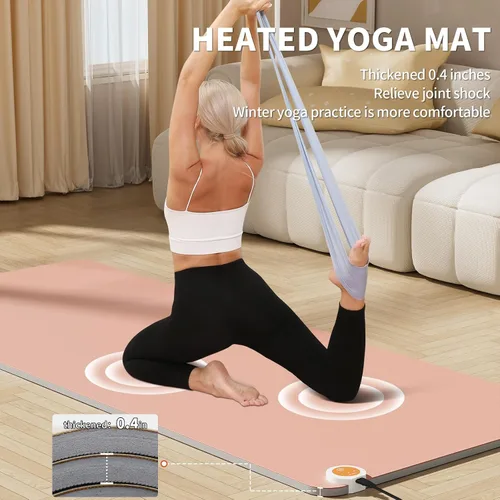 Miniatura 6 de Esterilla de yoga con calefacción, almohadilla de yoga cálida, alfombrilla de fitness más cómoda en invierno, yoga y meditación