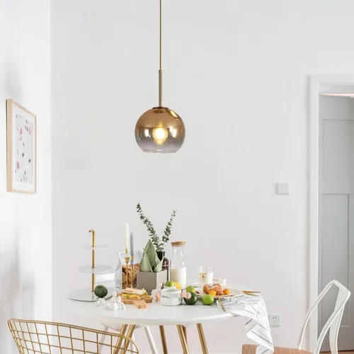 Miniatura 6 de KCO Iluminación de globo de vidrio colgante lámpara moderna de oro luces colgantes isla de cocina comedor de mediados de siglo lámparas colgantes