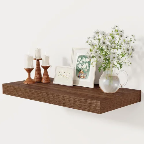 Miniatura 59 de Fun Memories - Estante flotante de 12 pulgadas, estantes de pared de madera rústica para decoración de pared y almacenamiento, estante flotante