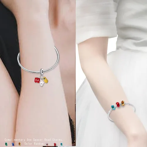 Miniatura 108 de LNQOBU Happy Life - Colgante para pulseras de abalorios, plata de ley 925 para mujer (con un espaciador de cuentas)