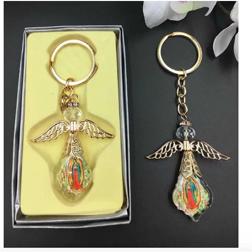 Miniatura 3 de VL 12 PCS Nuestra Señora de Guadalupe Favor Bautismo Primera Comunión Regalo de Memoria Angel Llaveros/Recuerdos De Mi Bautizo/Primera Comunión