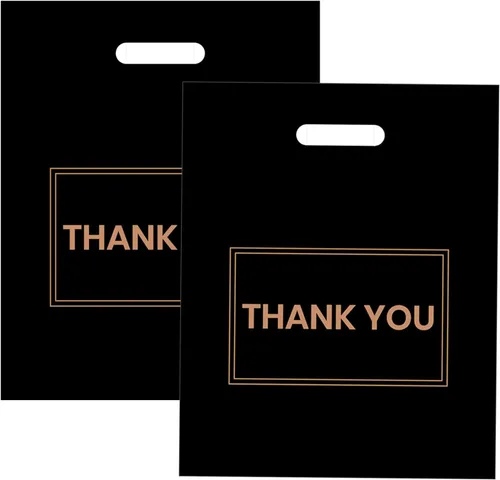Miniatura 5 de 100 bolsas de agradecimiento de plástico de 12 x 15 pulgadas para pequeñas empresas, para tiendas, boutiques, fiestas, regalos, ropa y más, bolsas