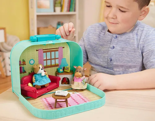 Miniatura 7 de Battat BATYJ Lil Woodzeez - Juego portátil - Muebles y figuras - Sofá chimenea y comida - Personajes de animales incluidos - Niños a partir de 3 años