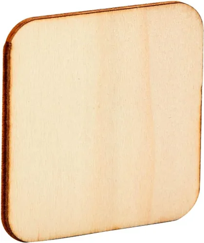Miniatura 8 de Paquete de 60 cuadrados de madera de 2 x 2 para manualidades, recortes de madera sin terminar de 0.098 in con esquinas redondeadas