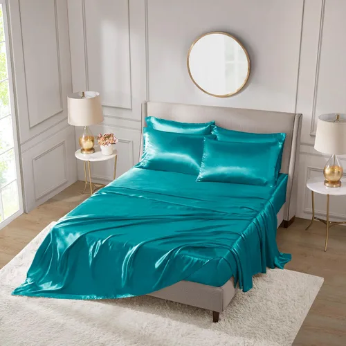 Miniatura 41 de Madison Park Essentials Juego de 2 fundas de almohada de satén para cabello y piel, lujosamente suave, sedosa con brillo natural, fresca al tacto