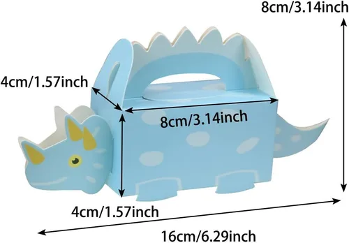 Miniatura 8 de 50 cajas de regalo de dinosaurio verde para niños, decoración de baby shower, bolsa de golosinas de papel, caja de dulces para primer cumpleaños