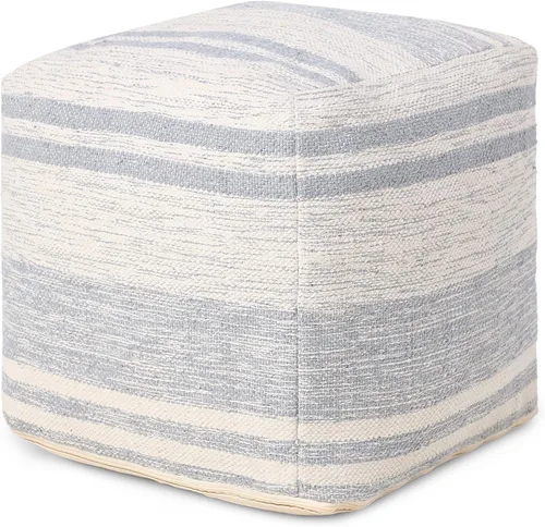Miniatura 13 de REDEARTH · Puf acolchado otomano con relleno texturizado, cubo de almacenamiento, puf de asa, reposapiés para sala de estar, dormitorio, guardería