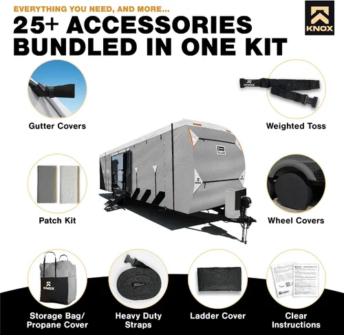 Miniatura 6 de Cubierta de remolque de viaje de 3ra generación, tela APEX de 7 capas resistente a desgarrones, se ajusta a la cubierta de autocaravana, cubierta