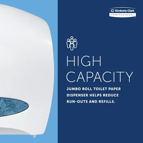 Miniatura 7 de Kimberly Clark Professional JRT Jr. Escort Jumbo Roll. Dispensador de papel higiénico comercial (09508), con rollo de trozo, 16 x 13.88 x 5.75