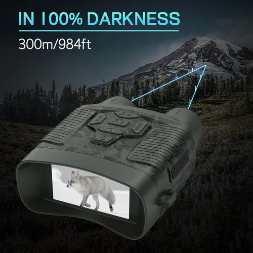 Miniatura 6 de Gafas de visión nocturna, prismáticos Profey 4K de visión nocturna para adultos, gafas de visión nocturna recargables para caza y seguridad, tarjeta