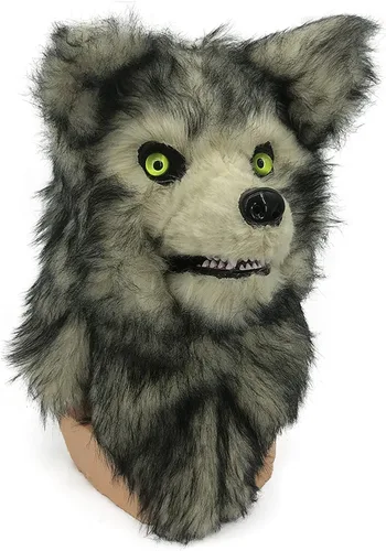 Miniatura 5 de HAO Máscara de terror realista de Halloween con mandíbula móvil, máscara de cabeza de lobo movible para fiesta de Halloween, disfraz de lobo