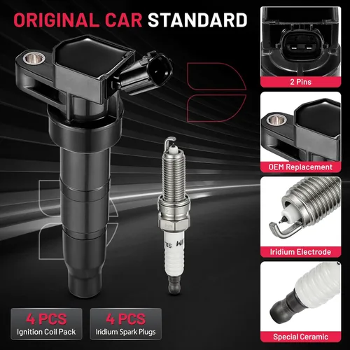Miniatura 6 de BDFHYK Bobinas de encendido UF611 y bujía iridio XP6203 compatible con Hyundai Equus Genesis Sonata Tucson Kia Borrego K900 Optima Sorento V8 l4