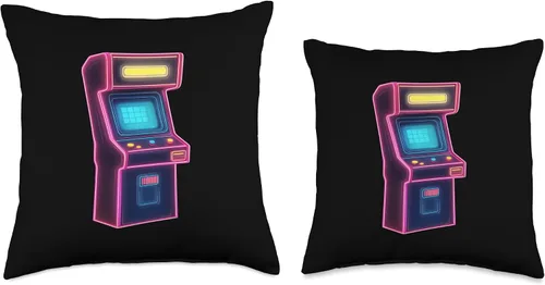 Miniatura 3 de Arcade Machine Vintage 80s 90s Retro Vaporwave Aesthetic Throw Pillow