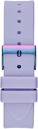Miniatura 8 de GUESS Reloj para mujer de 1.57 pulgadas, correa morada, esfera lavanda, caja iridiscente, Púrpura