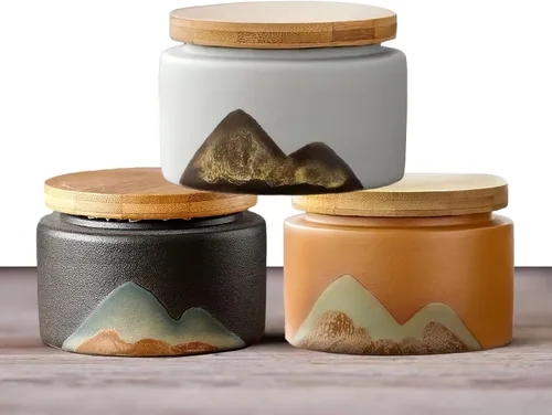 Miniatura 14 de Set de urnas pequeñas de 3 piezas - Juego de urnas pequeñas decorativas de cerámica para cenizas humanas - Honra a tu ser querido perdido