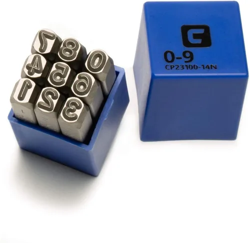 Miniatura 12 de Capri Tools Juego profesional de sellos de letras y números de 1/4 pulgadas, 36 piezas