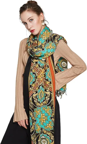 Miniatura 24 de DANA XU Manta de pashmina extragrande 100% de lana merina, bufanda de viaje, bufanda de cachemira para mujer, otoño e invierno, chal de gran