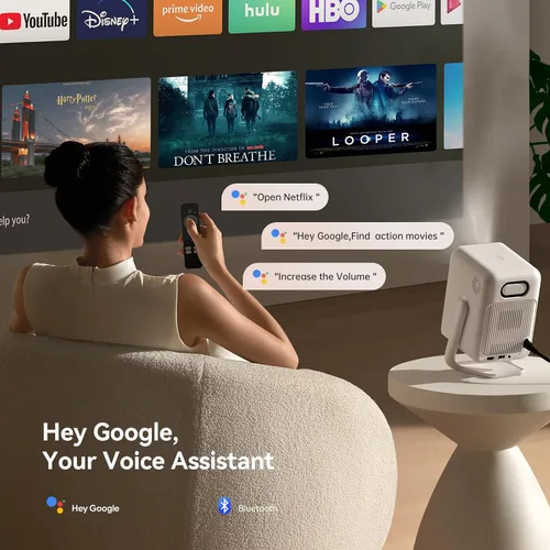 Miniatura 4 de [Android TV/control de voz] WANBO T2 Ultra ASA 3.0 Proyector inteligente con WiFi y Bluetooth, Native 1080P FHD, 500 ANSI, altavoces estéreo DSP