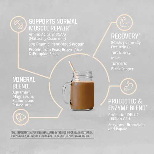 Miniatura 4 de Sunwarrior Proteína en Polvo a Base de Plantas Orgánica Proteína Vegana Orgánica con Aminoácidos BCAA Más Minerales de Recuperación y Botanicales
